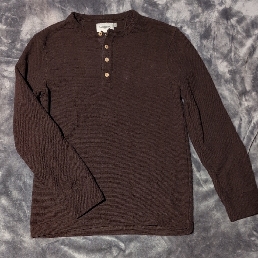 Goodfellow & Co Dark Brown Long Sleeve Henley